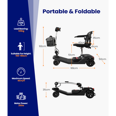 Vocic Lightweight & Adaptable Mobility Scooter - D50