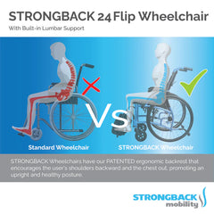 STRONGBACK Comfort:24 Flip Wheelchair - 1019