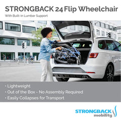 STRONGBACK Comfort:24 Flip Wheelchair - 1019