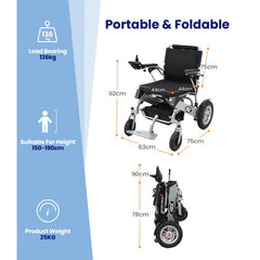 Vocic Airline-Approved Power Wheelchair with 20AH Battery - V62-20AH-A