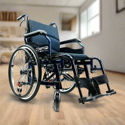 ComfyGo Lightweight Manual Wheelchair with Easily Removable Wheels - X-1